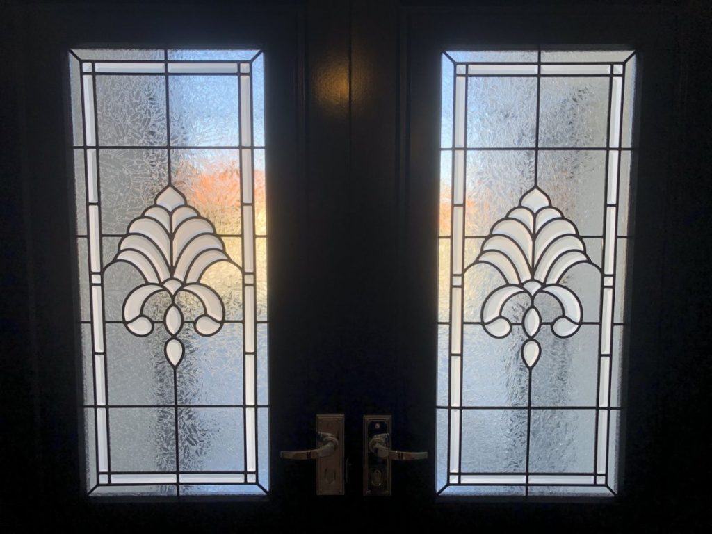 frosted glass film on front door