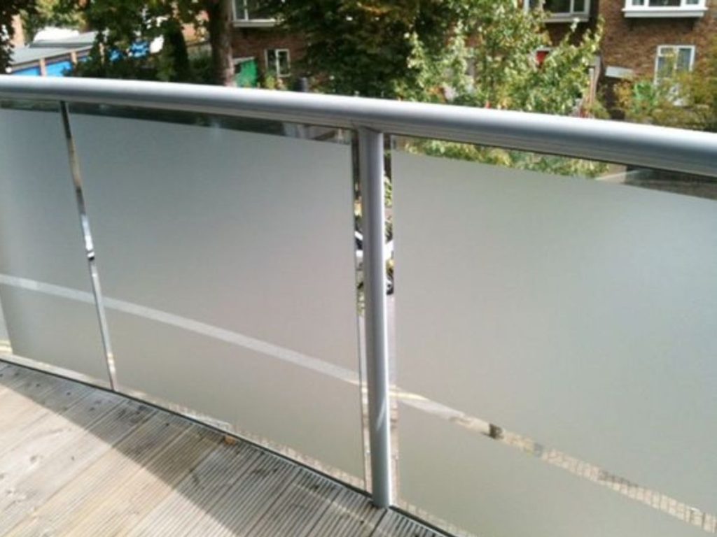 glass frosting on a balcony 